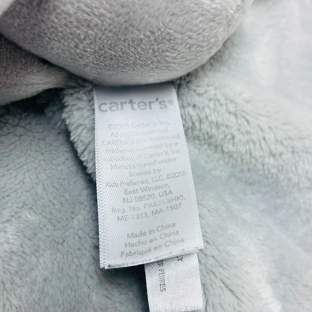 Carter's Elephant Grey Baby Security Blanket Plush Lovey Soft Toy Satin 14